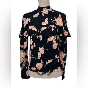 Flynn Skye Black Floral Back Cut Out Blouse